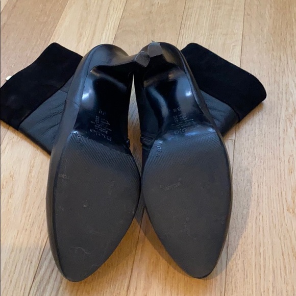 Black leather platform booties - Picture 4 of 5